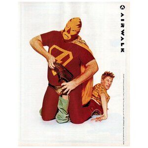 1996 Airwalk Casual Shoes Footwear Vintage Print Ad Masked Wrestler Wall Art